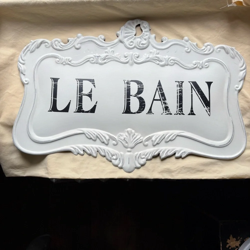 Belle époque style 'Le Bain' bathroom sign. NWT - Picture 4 of 6